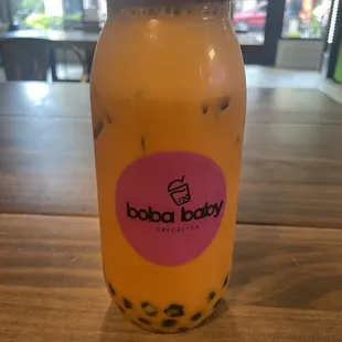 Thai tea with boba