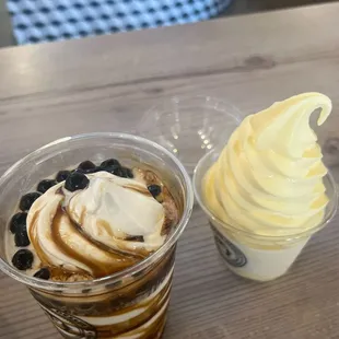 Brown Sugar Boba Sundae and Pineapple Dole Whip