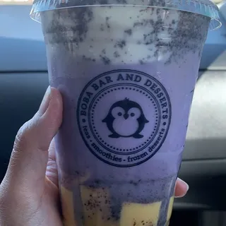 Taro Oreo Milk Tea with Scc