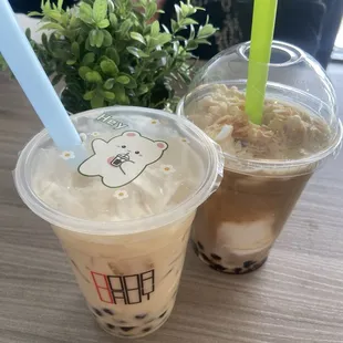 coco coffee and jasmine milk tea