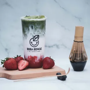 Strawberry Matcha Latte