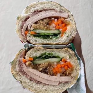 B7. Pork Loaf, Pork Sung & Pate Banh Mi (Banh Mi Cha Lua, Cha Bong, Pate)