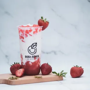 strawberries on a cutting board