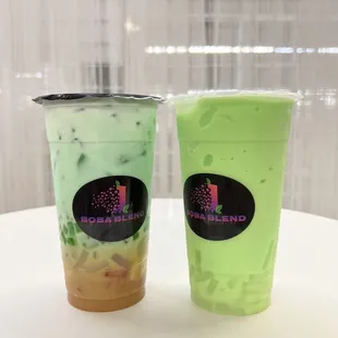 two different flavors of boba