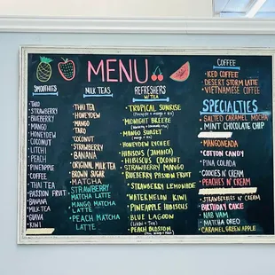 Updated Menu as of June 2022