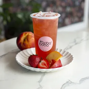Strawberry peach fruit tea