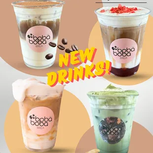 Try our 4 new cream top lattes!