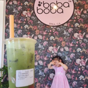 Strawberry Matcha Milk Tea