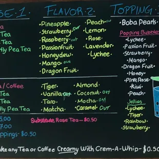 Tea Menu