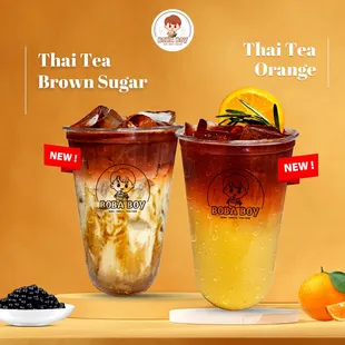 Thai Tea Brown Sugar and Thai Tea Orange
