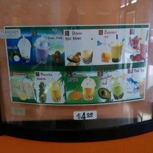 Nice selection for a Boba Cafe.