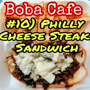 #10) Philly Cheese Steak Sandwich with Crinkle Cut French Fries
