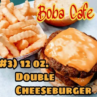#3) 12 oz. Double Cheeseburger with Crinkle Cut French Fries