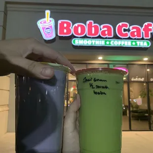 Taro wasn't good. But I like my green Thai tea!  They didn't have much boba ..