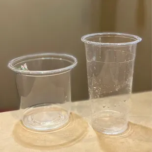 Large and medium cups hold the same amount of liquid.   Ripping off customers!!!