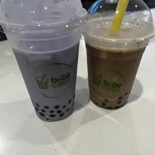 two drinks on a counter