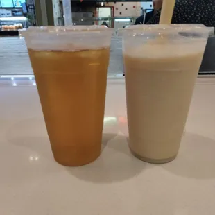 Dec 2024 pineapple coconut smoothie and honey tea :) I shouldve gotten it with more sweetness tasted like unsweetened tea :)