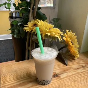 Coconut soy milk tea with tapioca Bobba