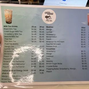 menu