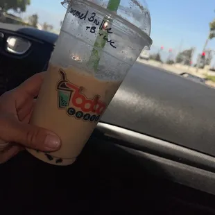 This caramel brullee + boba + wipe cream is SOOO BOMB  Great customer, clean place and just overall great!