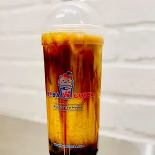 Get a ice Brown Sugar Milk tea for your day! Okinawa brown sugar crafted with premium black tea, creamy milk topped with mega chewy Boba