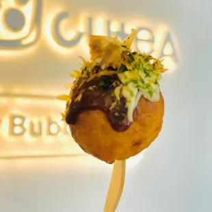 Have you try our Takoyaki yet? a famous hot snack founded fm Osaka Japan! Grilled Chewy egg balls crafted with Octopus inside . house specia