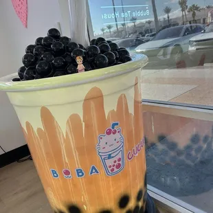 Huge boba light inside business!