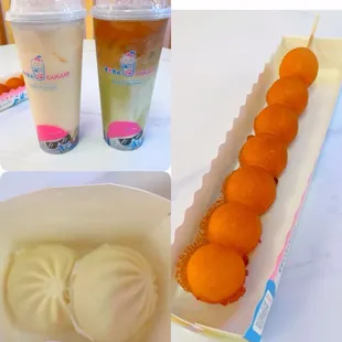 Boba, waffle pop and spicy pork steak buns