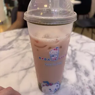 Rose Milk Tea with Sakura Boba