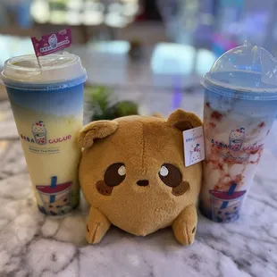 Strawberry Milk Bubble and Mango Mochi Frappe