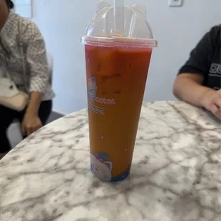 Thai tea with boba