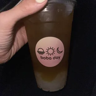 Large Mango Green Tea with Lychee Jelly