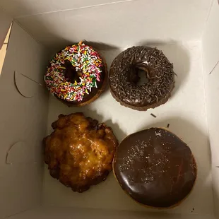 food, donuts, dough desserts