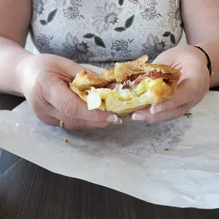 Bacon egg and cheese croissant