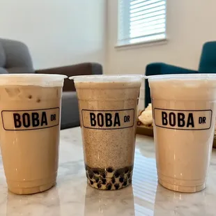 Bee-long, Black Sesame Hoji, Taro Milk