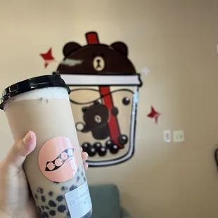 Classic milk tea with extra boba