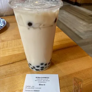 Almond Milk Tea with Boba