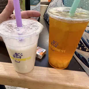 Passion Fruit Jasmine Green Tea and Banana Milk