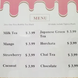 Our menu