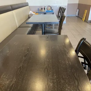 Employee's drinks, food, and vape pens all out for the customers to see... yikes.