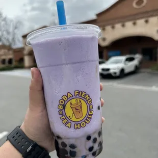 Taro smoothie with boba