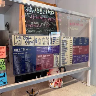 menus on the wall