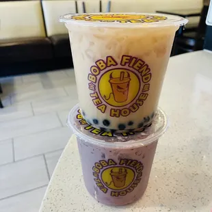 Brown Sugar Oolong Milk Tea &amp; Taro Milk Green / Black Tea