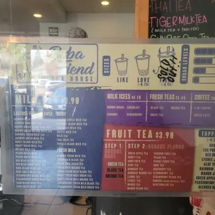 Menu (prices outdated)