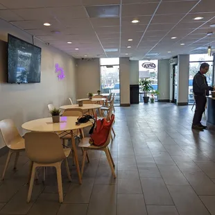 a man in the background