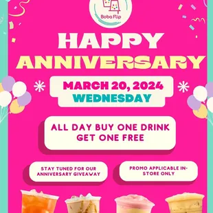 Happy Anniversary BOBA FLIP!!