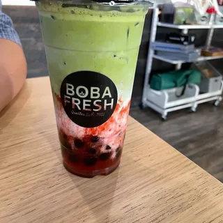 Strawberry Matcha Milk Tea