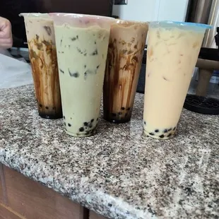 Taro mango and milk tea and tiger tea