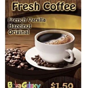 a cup of fresh coffee