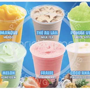 A variety of delicious smoothies